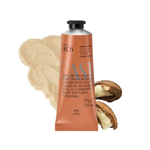 Natura - Crema de manos de nuez de Brasil - Bálsamo de manos de castaña anti-sequedad - Hidratante de piel de hidratación profunda de 24-horas -