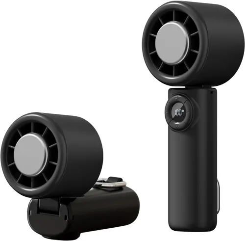 CIVPOWER Ventilador de mano: Placa de enfriamiento de hielo portátil pequeña - 4000mAh recargable 100 engranajes de alta velocidad Turbo 10500 RPM -