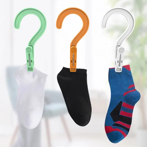 Miniatura 3 de 24 piezas de ganchos de plástico para ropa, súper resistentes, para colgar en baño, ideales para viajes, multicolor