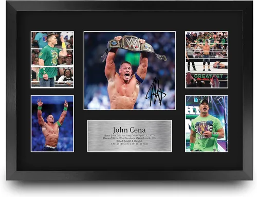 Miniatura 10 de HWC Trading - Imagen impresa y autografiada de John Cena, regalo para fanáticos de recuerdos de WWE y WWF, tamaño Carta EE. UU Carta estadounidense