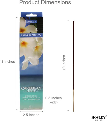 Miniatura 6 de Hosley Paquete de 120 varillas de incienso + paquete de 120 unidades (total 240) – Brisa del Caribe – Paquete a granel perfecto para el hogar