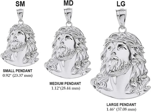 Miniatura 2 de Collar con dije de cabeza de Jesús, joyería religiosa, 0.92 pulgadas