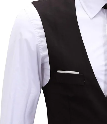 Miniatura 4 de ERZTIAY Vestido formal para hombre, de negocios, ajustado, sin mangas, chaleco