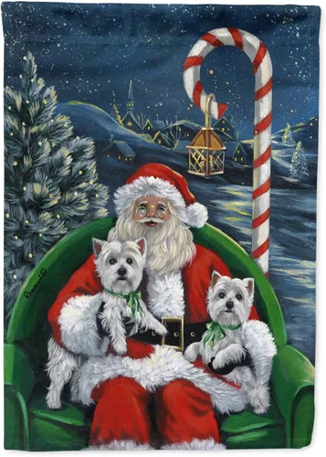 Miniatura 174 de Caroline's Treasures PPP3097CHF - Pijama de Navidad con diseño de bulldog francés para colgar en la pared, poliéster, tamaño de casa, multicolor