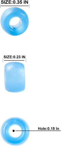 Miniatura 6 de 1000 piezas de cuentas de pony acrílicas de un solo color de 6 x 9 mm a granel para hacer joyas, aretes, trenzado de cabello Azul Oscuro