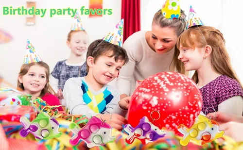 Miniatura 4 de Paquete de 20 llaveros a granel con diseño de peces de animales marinos, para niños, juguetes de fiesta de cumpleaños, suministros y regalos