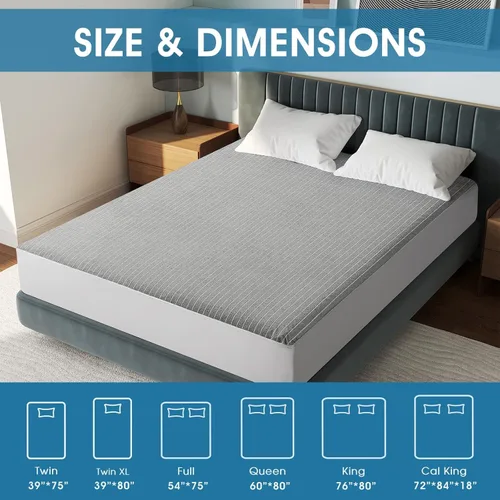 Miniatura 4 de TASTELIFE Protector de colchón impermeable tamaño individual XL, funda de cama transpirable de alta calidad con bolsillo profundo de 6 a 18
