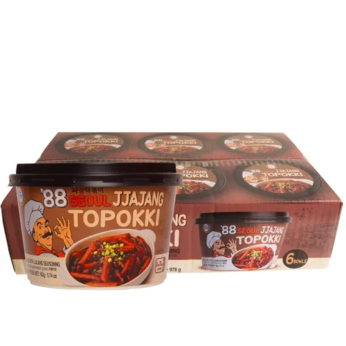 Miniatura 10 de Surasang Korean Tteokbokki Cup - Comida callejera coreana, salsa clásica dulce y picante, comida instantánea de microondas de 2 minutos, pasteles