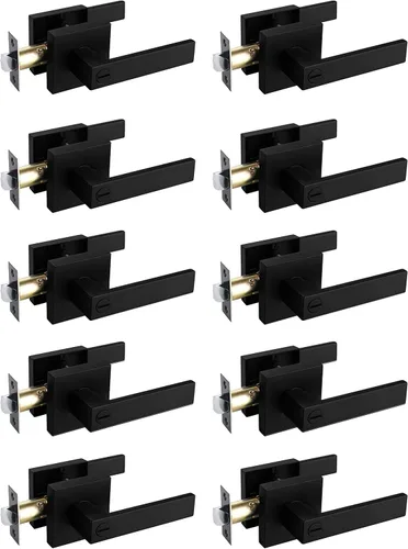 NEWBANG Manija de palanca de puerta sólida con acabado negro mate