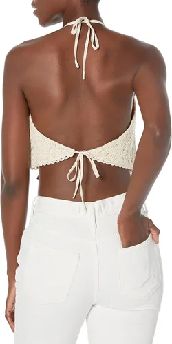 Miniatura 2 de GUESS Top de encaje ámbar sin mangas para mujer, Ámbar