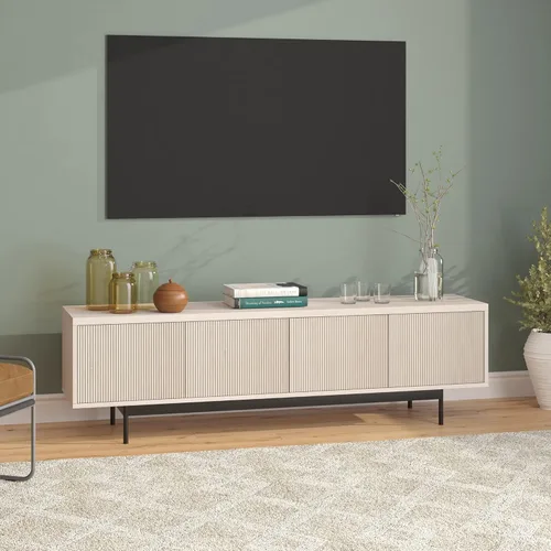 Miniatura 7 de Henn&Hart Whitman, soporte rectangular para TV de 70 pulgadas, color blanco aliso