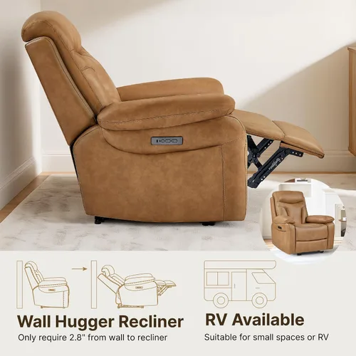 Miniatura 3 de KISLOT Power Recliner Chair Wall Hugger Recliner with Adjustable Headrest and Footrest Dual Motor Electric Faux Leather Reclining Sofa with