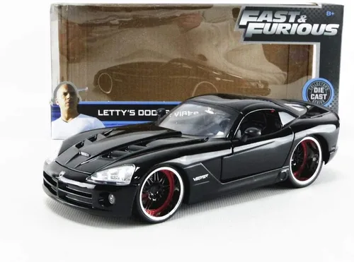 Miniatura 7 de Fast & Furious Letty's Dodge Viper SRT 10 1/24 Escala Diecast Car Negro