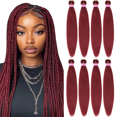 Miniatura 11 de Extensiones de pelo para trenzar, para fácil trenzado profesional, no causa comezón , fibra sintética tejida, trenzas de textura Yaki, extensiones