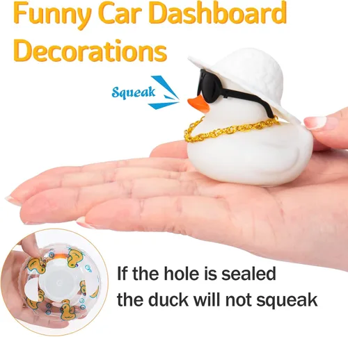 Miniatura 6 de wonuu Accesorios para automóvil, patos de goma, decoraciones de tablero de patos de goma, accesorios rosados, decoración de coche, patos