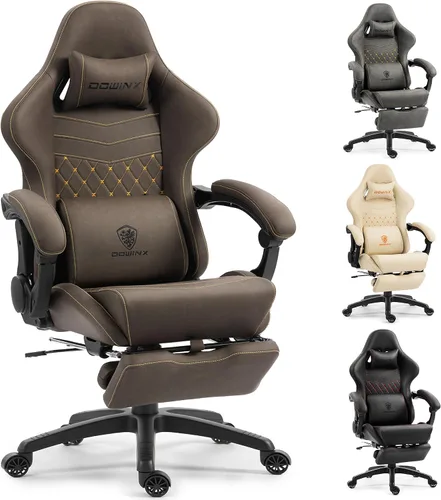 Miniatura 10 de Dowinx Silla de Juego Grande y Alta, Sillas de Videojuego con Reposapiés, Sillas de Juego de PC para Adultos - Silla Gamer Ergonómica Reclinable