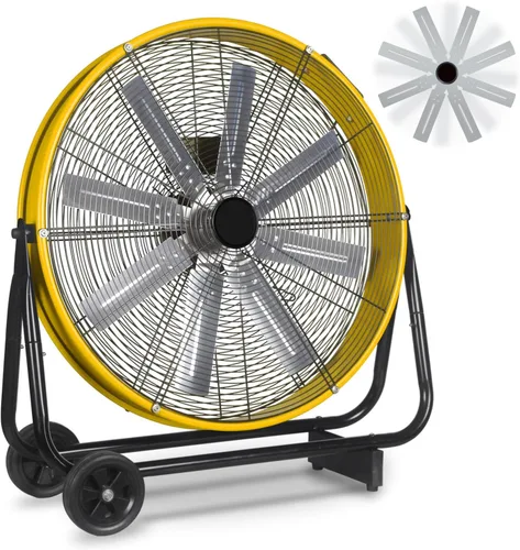 Miniatura 10 de Ventilador de tambor industrial de 24 pulgadas, 9,500 CFM de alta velocidad de 3 velocidades circulador de aire de metal resistente con mango