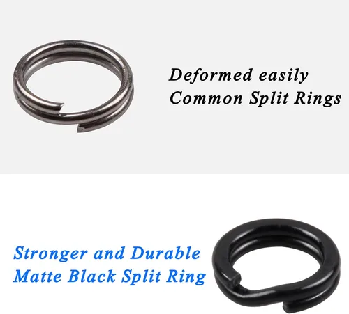 Miniatura 5 de Anillo dividido de acero inoxidable para señuelos de pesca, 200 piezas, anillo dividido para agua salada, aparejos de pesca, conectores de línea
