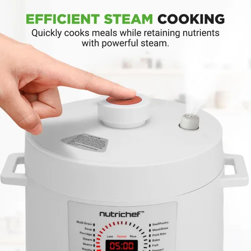 Miniatura 6 de NutriChef Olla a Presión Eléctrica de 6 Cuartos Olla a Presión Digital de Mostrador de 12 Funciones Tiempo y Temperatura Ajustables Función