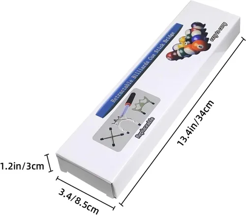 Miniatura 7 de Scott Edward Palo de billar retráctil con 3 piezas de cabeza de puente extraíble, material de acero inoxidable, accesorio de billar para mesa