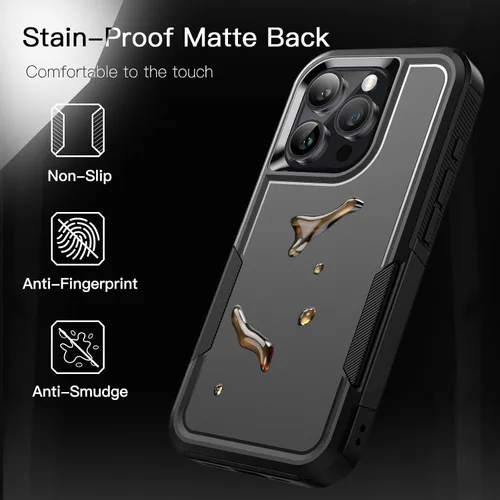 Miniatura 6 de JETech Funda para iPhone 15 Pro de 6.1 pulgadas, resistente protección resistente de doble capa, a prueba de golpes, funda protectora resistente