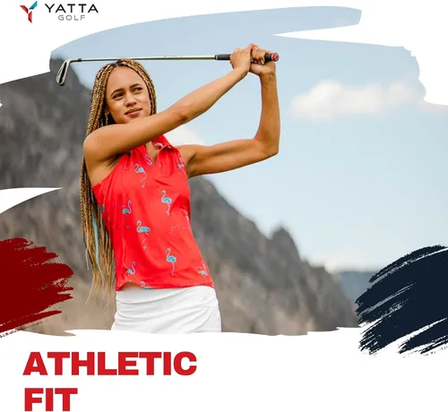 Miniatura 48 de YATTA GOLF Polo de golf sin mangas para mujer, absorbe la humedad, cuello en V, para golf, entrenamiento, golf