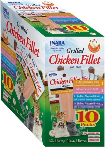 Miniatura 8 de INABA Natural, Filetes de Pollo a la Parrilla Cortados a Mano de Primera Calidad, Premios/Complemento/Suplemento para Gatos con Vitamina E