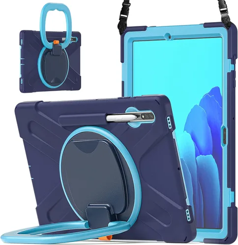 Miniatura 127 de 360 Rotation Case for Galaxy Tab ActivePro/Tab Active4 Pro/Active 5 Pro 10.1" Sturdy Cover Rotate Ring Stand Shoulder Carrying Strap Hand Strap
