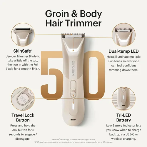 Miniatura 2 de MANSCAPED® The Lawn Mower® 5.0 Ultra - Cortadora de pelo para ingle y cuerpo – Cortadora SkinSafe® de doble cabeza y hojas de aluminio, peluquería