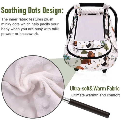 Miniatura 4 de YVMVDV - Funda impermeable para asiento de automóvil para bebé, funda de asiento de automóvil patentada para clima frío para bebés, toldo para niños