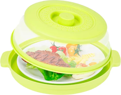 Miniatura 13 de Funda de alimentos para microondas de 10.7 pulgadas con alfombrilla aislante de calor, cubierta plegable antisalpicaduras de microondas