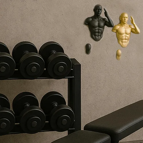 Miniatura 7 de Corredores de pared, estatuas de atleta, juego de 2 esculturas altas para hombres y mujeres, escultura artística de escalada para pared, decoración