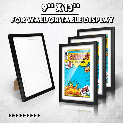 Miniatura 6 de Geetery - Juego de 16 marcos para cómics, con protección UV, marcos para revistas de cómics que se ajustan hasta 17,1 x 25,7 cm, para pared o mesa