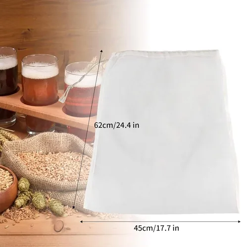 Miniatura 2 de Bolsa de filtro, bolsas de cerveza reutilizables, bolsa de malla 100 para cerveza de frutas, vino, sidra, bolsa de filtro de manzana y uva