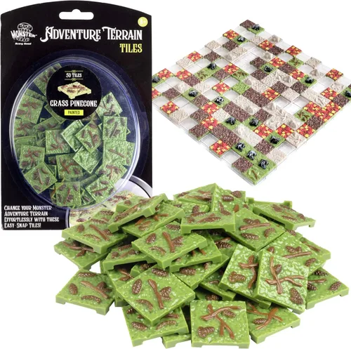 Miniatura 9 de Monster Adventure Terrain- Paquete de expansión de 50 piezas de azulejos de hierba, pintado a mano de 1 x 1, juego de azulejos, fácil de ajustar