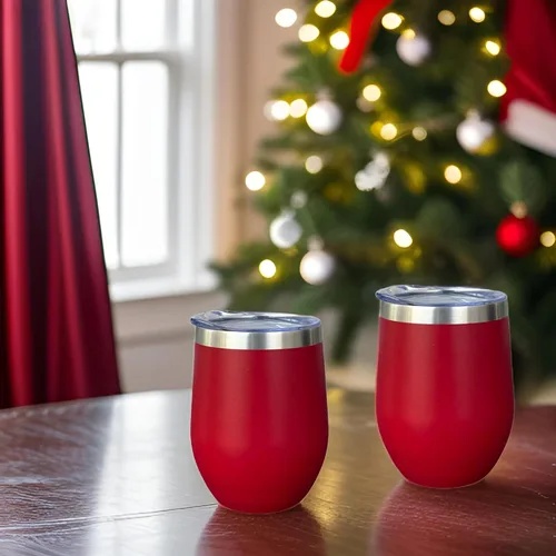 Miniatura 5 de CHILLOUT LIFE Vasos Térmicos de Vino de Acero Inoxidable de 12 oz Paquete de 2 - Vasos de Vino con Aislamiento al Vacío de Doble Pared con Tapas
