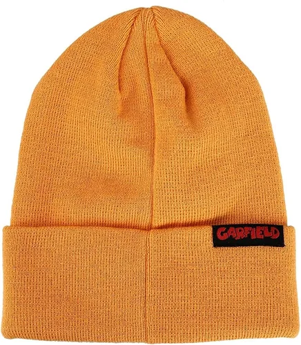 Miniatura 2 de Garfield Face Character Cuffed Flat Bordado Logo en naranja acrílico tejido Beanie, Naranja