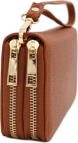 Miniatura 2 de Billetera con doble cierre y muñequera, talla única , Marrón