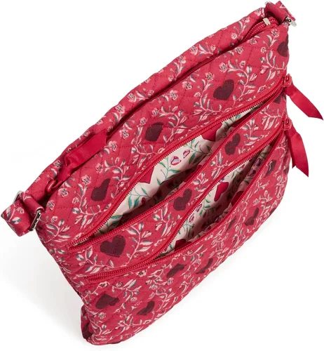 Miniatura 4 de Bolso cruzado hipster de algodón con triple cremallera para mujer