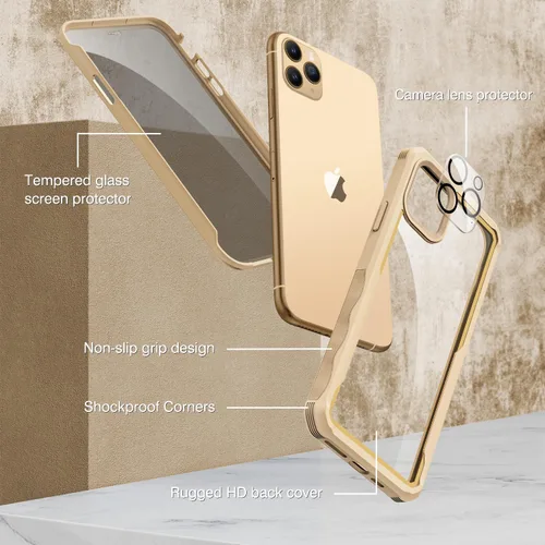 Miniatura 3 de CENHUFO Funda de privacidad para iPhone 11 Pro, funda de cuerpo completo con protector de pantalla de privacidad de vidrio templado 9H integrado