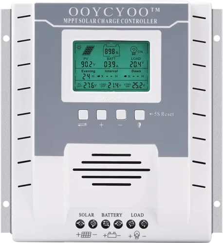 Miniatura 6 de Controlador de Carga MPPT 100 amperios 12V/24V Auto, Regulador de Carga de Panel Solar 100A con Pantalla LCD Retroiluminada Máxima 100V para Batería
