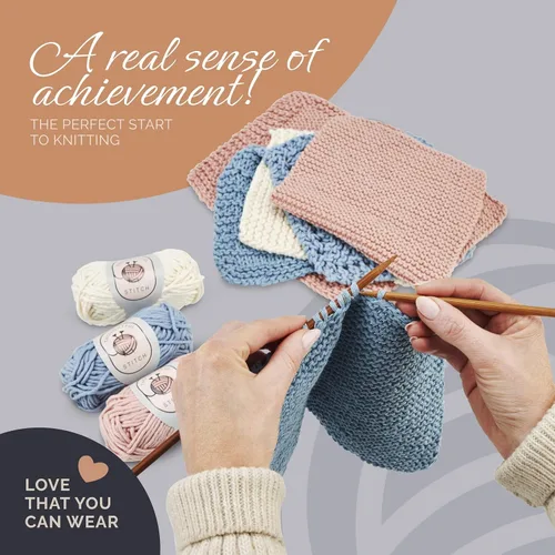 Miniatura 3 de Thoughtful Stitch Kit de tejido para principiantes, adultos y niños, kit completo de tejer, juego de hilo para aprender a tejer con libro tutorial