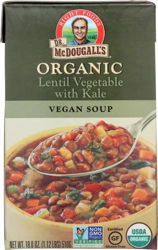 Miniatura 11 de Dr. McDougall's Right Foods Vegetales de lentejas orgánicas con sopa vegana de col rizada, 18 onzas (paquete de 6) sin gluten, USDA orgánico, sin