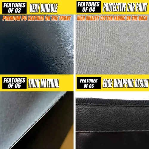 Miniatura 4 de Fundas de guardabarros más gruesas para accesorios de alfombrilla mecánica con imán fuerte y ganchos, cómoda fijación, cuero sintético impermeable
