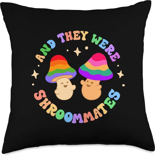 Miniatura 5 de Shroommates! Cute Groovy Gay Rainbow Mushroom Fans And They Were Shroom Mates Roommates Funny Pride Queer Joke - Almohada de 16 x 16 pulgadas