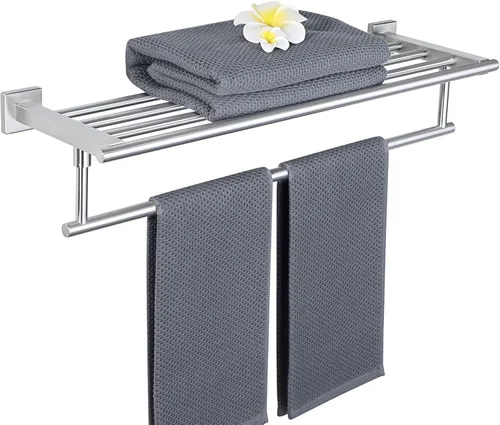 Alise Toalleros de 24 Pulgadas para Baño Montados en la Pared, Toallero de Baño con Barra de Toalla, Toalleros Dobles para Baño, Portatollas de Baño