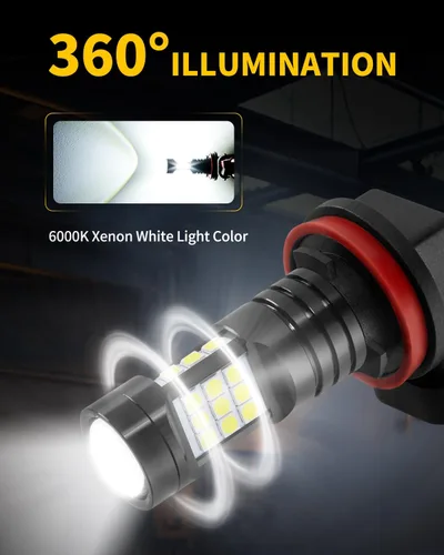 Miniatura 4 de Bombilla LED antiniebla H11 H8 de 6000 K, color blanco xenón, compatible con Toyota Tundra 2014, 2015, 2016, 2017, 2018, 2019, 2020, 2021, paquete