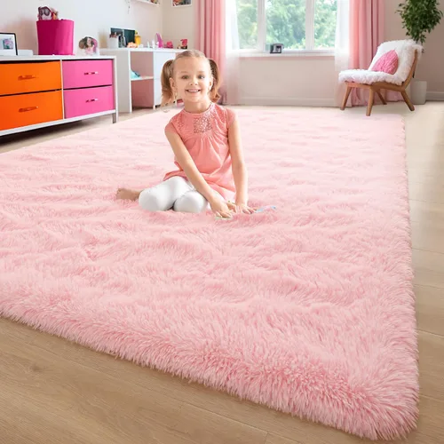 Miniatura 3 de Foxmas Alfombra suave para sala de estar, de 8 x 10 pies, alfombras de dormitorio lavables, grandes, esponjosas, alfombra gruesa lanuda con parte