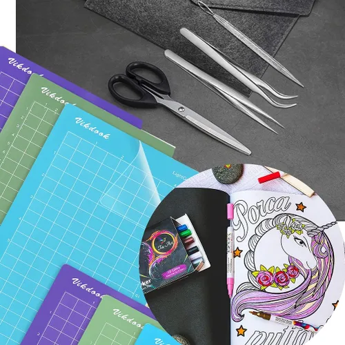 Miniatura 7 de Tapete de corte compatible con Cricut Maker 1/2/3/4 de 12 x 12 pulgadas, adhesivo de agarre ligero para alfombrillas de corte, paquete de 5 azul
