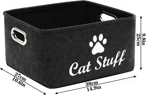 Miniatura 3 de Contenedor de almacenamiento de la cesta de la cesta del juguete del gato,Caja del cubo de la cesta del juguete del animal doméstico
